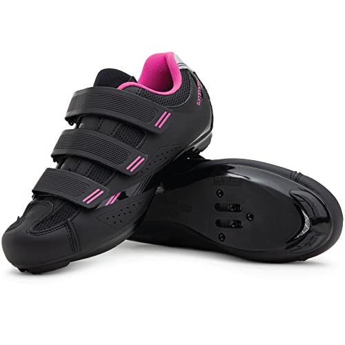 Tommaso Pista 100 Women's Cycling Shoes Dual Cleat Compatibility - Spin Shoes, Indoor Cycling Bike, Road Bike Shoes, Sport Bike- No Cleats - Compatible with SPD, SPD-SL & Look Delta Cleats - Pink 38