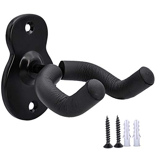 Guitar Wall Mount Hanger Hook Acoustic Electric Bass Guitar Wall Hook Hanger Black Metal Holder Hanger for All Size Guitars