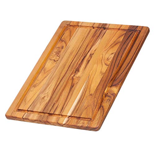 Teakhaus Cutting Board 40x28x1,4cm with sap Groove, Wood, Brown, 40 x 28 x 1.4 cm