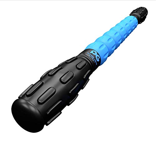 Massage Roller Stick Pro - Best Body Roller for Muscles Deep Tissue, Sore Calf, Cramps, Back Tightness, Knots, Myofascial Release Physical Therapy, Recovery - Muscle Roller Stick for Athletes (Blue)