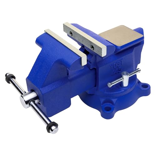 Yost Vises 445 Combination Vise | 4.5 Inch Jaw Width Utility Pipe and Bench Vise |Secure Grip with Swivel Base and Large Pipe Jaw Capacity | Made with Cast Iron and Steel U Channel Bar