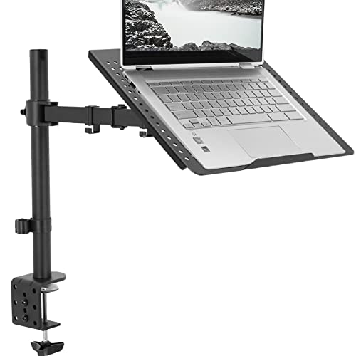 VIVO Single Laptop Notebook Desk Mount Stand, Fully Adjustable Extension with C-clamp, Fits up to 17 inch Laptops, Black, STAND-V001L