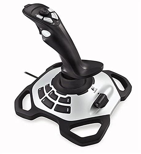 Logitech G Extreme 3D PRO Joystick, 12 Programmable Buttons, 8-way Hat Switch, Stable, Weighted Base, Rapid-fire Trigger, USB, PC - Black/Silver