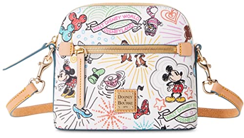 DisneyParks Disney Parks Exclusive - Dooney & Bourke Crossbody Pouchette Medium Sketch White, Red, Pink, Blue, Green, Brown, Black, Yellow