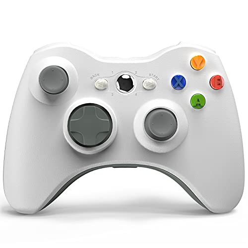 YAEYE Wireless Controller for Xbox 360, 2.4GHZ Gamepad Joystick Wireless Controller Compatible with Xbox 360 and PC Windows 7,8,10,11 with Receiver (White)