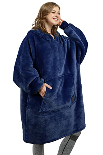 Catalonia Oversized Wearable Blanket Hoodie Sweatshirt, Comfortable Sherpa Lounging Pullover for Adults Men Women Teenagers Wife Girlfriend Gift