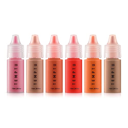 TEMPTU S/B Silicone-Based Airbrush Blush Starter Set: Long-Wear Makeup, Dewy Buildable Formula Brightens Complexion With Natural Flush Of Color | All Skin Types | Includes 6 Shades