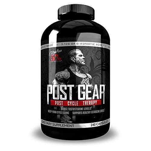 Rich Piana 5% Nutrition Post Gear PCT Support | Estrogen Blocker, Muscle Builder, Aromatase Inhibitor | Post Cycle Therapy Supplement | DAA, DIM, Longjack, Stinging Nettle, Milk Thistle, 240 Capsules