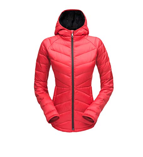 Spyder Women's Solitude Hoody Down Jacket, Hibiscus/Hibiscus, Medium