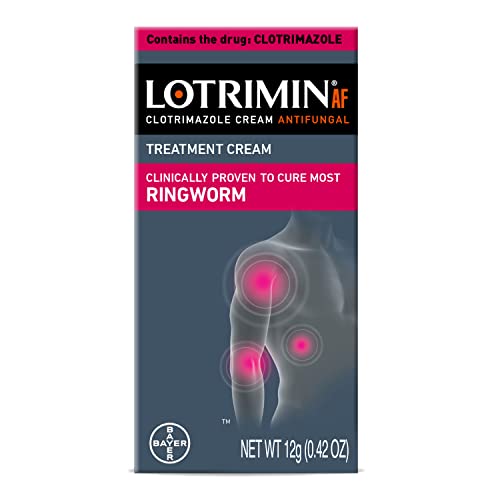 Lotrimin AF Ringworm Cream Clotrimazole 1% - Clinically Proven Effective Antifungal Cream Treatment of Most Ringworm, For Adults and Kids Over 2 years, .42 Ounce (12 Grams) (Packaging May Vary)