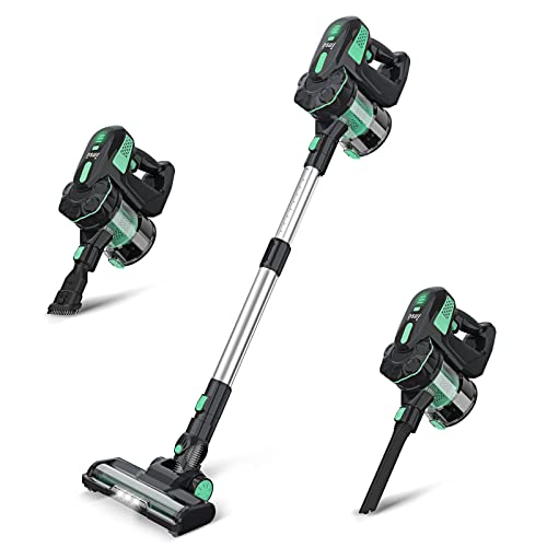 INSE Cordless Vacuum Cleaner, Lightweight Cordless Stick Vacuum with 2200mAh Battery, 6-in-1 Versatile Rechargeable Vacuum Up to 45mins Runtime, Quiet Vacuum Cleaner for Hard Floor Pet Hair Home Car