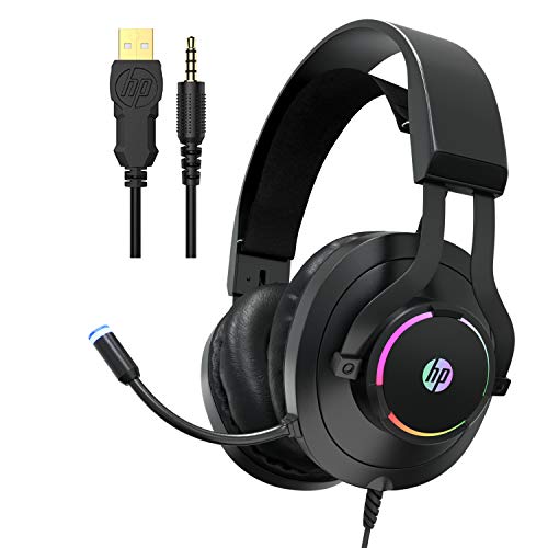 HP Gaming Xbox One Headset with Mic, Gaming Headphones with Microphone for PS4, PC, Laptop, Nintendo Switch with Noise Cancelling Microphone, Wired Over Ear Head Set with LED Lights