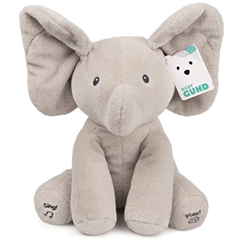 GUND Baby Official Animated Flappy The Elephant Stuffed Animal Baby Toy Plush for Baby Boys and Girls, Gray, 12' (Song Styles May Vary)