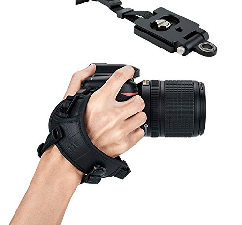 JJC Pro Hand Grip Strap for Mirrorless Camera, W/Arca Type Plate, Camera Hand Strap for Canon EOS R Rp Nikon Z6 Z7 Panasonic S1 S1R Sony A7 A7R A7S II III a6500 a6400 a6300 Fuji X-T3 X-T2 X-T3 X-T2