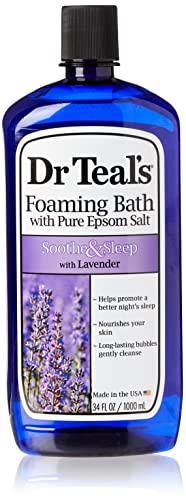 Dr Tealâ€s Foaming Bath with Pure Epsom Salt, Soothe & Sleep with Lavender, 34 fl oz