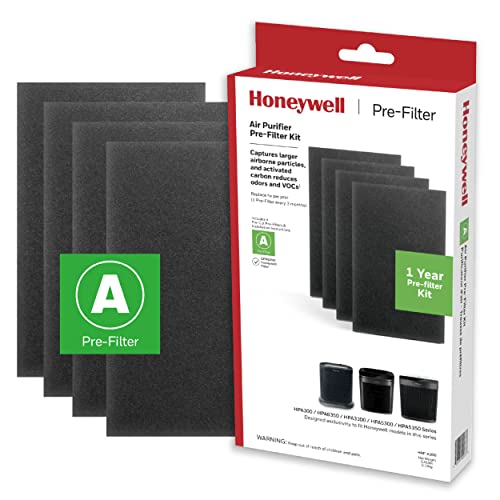 Honeywell HRF-A300 Air Purifier Pre Kit Filter, 4-Pack - Allergen Air Filter Targets Dust, VOC, Pet, Kitchen, and Wildfire/Smoke Odors