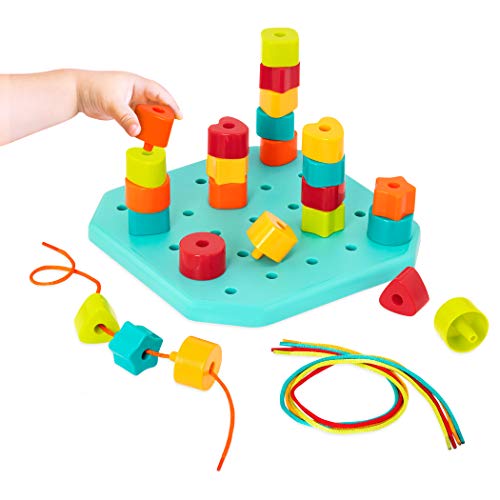 Battat – Toddler Peg Board – Stacking Peg Board Set – Fine Motor Skills Toy – Therapy Toy, 31 Pcs – 2 Years + – Count & Match Pegboard