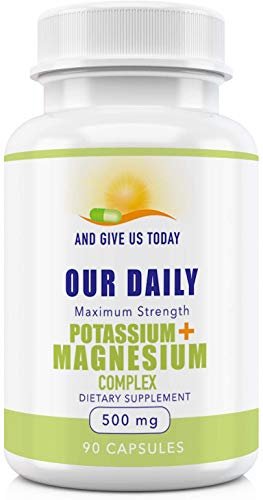 Our Daily Vites Potassium Magnesium Supplement 500mg - Powerful Magnesium Potassium Supplement with 5 Forms of Magnesium for Muscle Recovery, Leg Cramps, Gluten-Free Non-GMO - 90 Caps