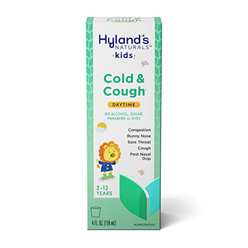 Hyland's Cold and Cough 4 Kids, Cough Syrup Medicine for Kids, Decongestant, Sore Throat Relief, Natural Treatment for Common Cold Symptoms, 4 Fl Oz