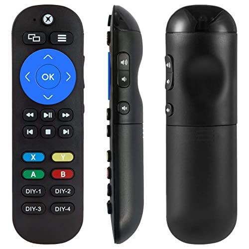 Universal Media Remote Control for Xbox One, Xbox One S & Xbox One X,Standard IR Remote Control with 7 More Learning Keys to Control TV, Soundbar Receiver All in one (Black)