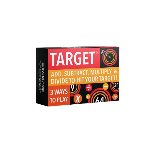 Elevate Prep Target Math Game | A Teacher-Recommended, Fast-Paced Mental Math Game for Practicing Addition, Subtraction, Multiplication, & Division | Ages 8+