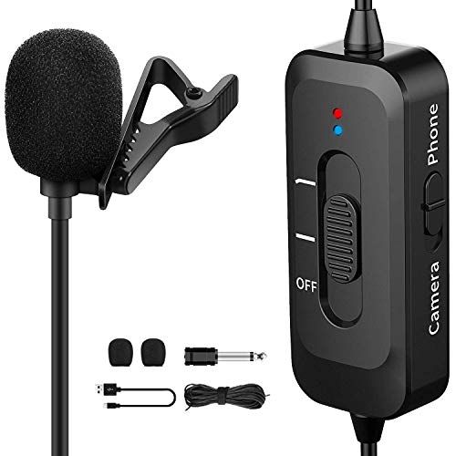 Shotory Professional Lavalier Microphone for iPhone, Lavalier Lapel Microphone with USB Charging, Omnidirectional Lapel Mic with Noise Reduction for Android Smartphone,Video, YouTube, Vlogging