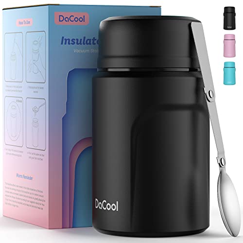 DaCool Insulated Lunch Container Vacuum Stainless Steel Hot Food Jar 27 oz Insulated Food Containers for Kids Adult Lunch Box Leak Proof for School Office Picnic Travel Outdoors, BPA Free-Purple