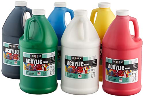 Sargent Art Acrylic Paint 1/2 Gallon Bottles, 6 Count