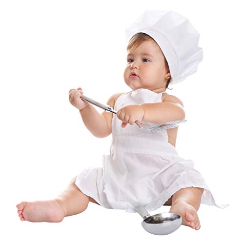 Newborn Baby Photography Prop Baby Chef Outfits Chef hat Apron Set Infant Baby chef costume