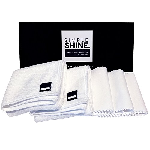 Premium Set Shoe Shining Cloths 3 Flannel & 2 Microfiber | Best for Buffing,Cleaning & Polishing Leather