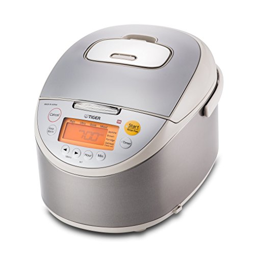 Tiger JKT-B18U-C Rice Cooker with Oatmeal Cooker, Stainless Steel Beige, 10 Cup