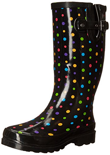 Western Chief Women's Waterproof Printed Tall Rain Boots, Ditsy Dots, 11