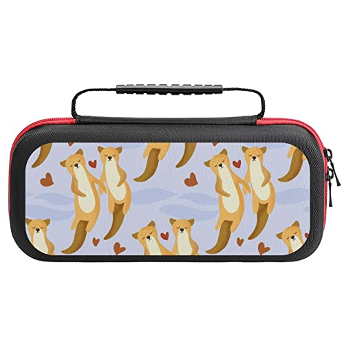 Otter Textured Animal Switch Carrying Case Protective Cover Hard Shell Travel Pouch Compatible with Nintendo Switch