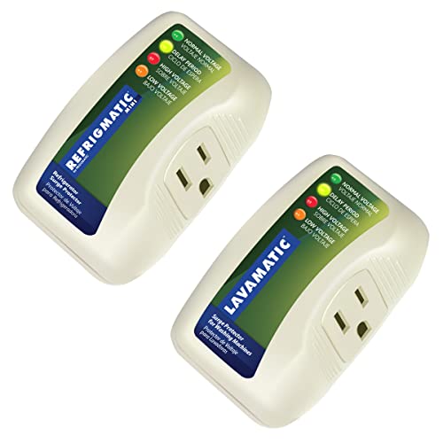 Refrigmatic Two Electronic Surge Protector Combo for Refrigerators and Lavamatic for Washing Machines