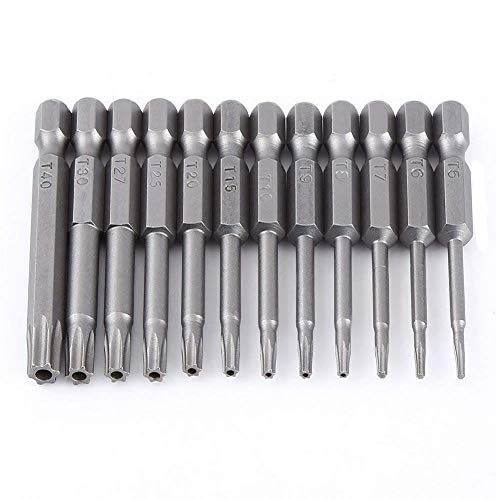 Security Torx Bit Set Quick Change Impact Driver Long Tamper Proof Star Bits Power Drill Torks Quick Release Anti Tamper Resistant 2' Quick Connect