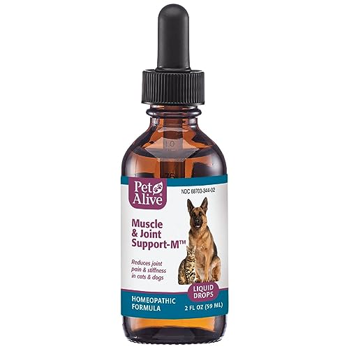 PetAlive Muscle and Joint Support-M - Natural Homeopathic Formula for Joint Pain and Stiffness in Pets - Supports Joint Health and Movement in Dogs and Cats - 59 mL