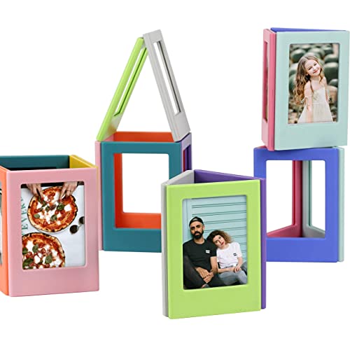 OBENAO 12 Pack Mini Photos Frame for Polaroid, Table Magnetic Picture Frames for Instax Mini Film, Fridge Magnetic Photo Frame, Picture Holders for Polaroid 3.3 x 2.1 inch