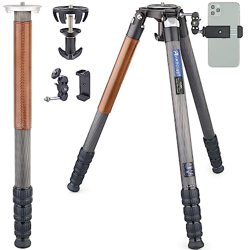 Carbon Fiber Tripod Monopod Heavy Duty Bowl Tripod with 75mm Bowl and Bowl Adapter ARTCISE HS80C Ultra Stable & Lightweight Professional Camera Tripod Stand Max Load 66 Pounds/30kg
