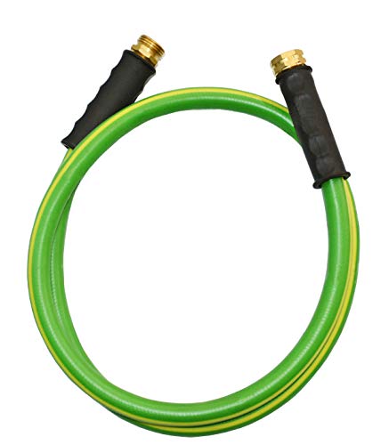 HQMPC 5/8'x 5 Feet Hose Garden Hose Durable PVC Non Kinking Heavy Water Hose with Brass Hose Fittings (5 FEET)