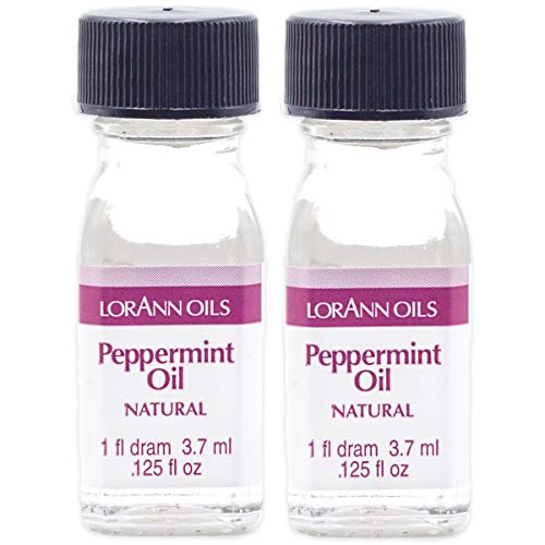 LorAnn Peppermint Oil SS Natural Flavor, 1 dram bottle (.0125 fl oz - 3.7ml - 1 teaspoon) - 2 pack