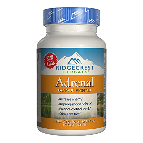 Ridgecrest Herbals Adrenal Fatigue Fighter, Adaptogen Stress Support, 60 Vegan Capsules