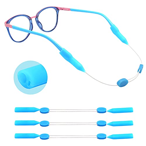 2 Holes Glasses Strap for Kids Boys 3 PCS(10 inch) Adjustable Eyeglasses Holder Strap for Sports Sunglasses