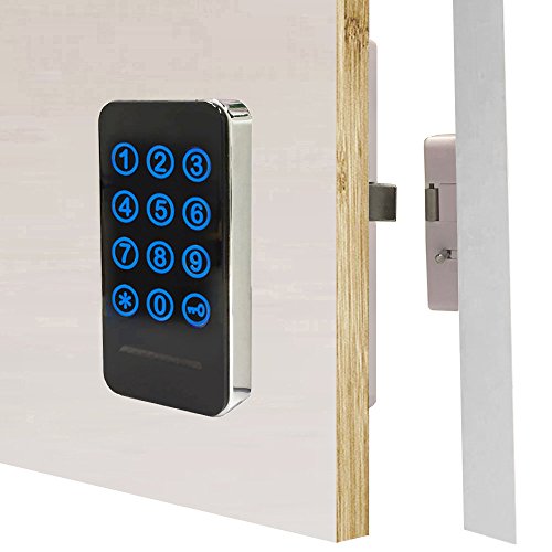 Electronic Cabinet Lock Kit Set, Digital Touch Keypad Lock, Password Entry and RFID Card / Wristband Entry, Keyless Door Lock Knob