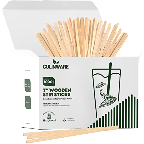 Birch Wood Coffee/Beverage Stirrers 7' (1000 pack) Eco-Friendly Great For Your Coffee Nook.
