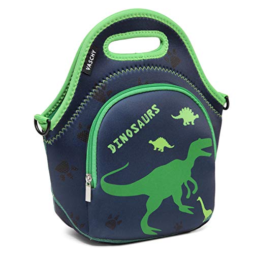 Lunch Bag for Kids,VASCHY  Insulated Neoprene Lightweight Lunch Box Bag for Children Boys and Girls School Daycare Kindergarten Dinosaur