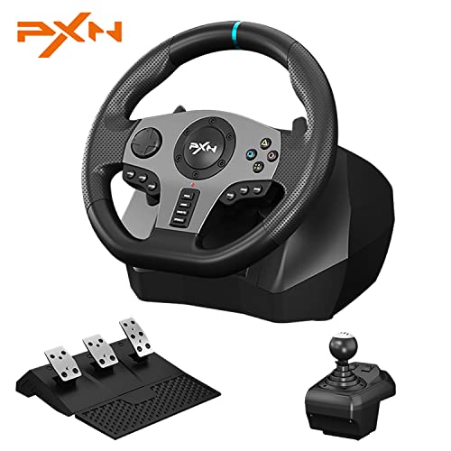 PXN Gaming Racing Wheel V9 Xbox Steering Wheel 270/900° Car Simulation with Pedal and Shifter, Paddle Shifters Driving Wheel for PS4, Xbox Series X|S, PS3, PC, Xbox One, Nintendo Switch