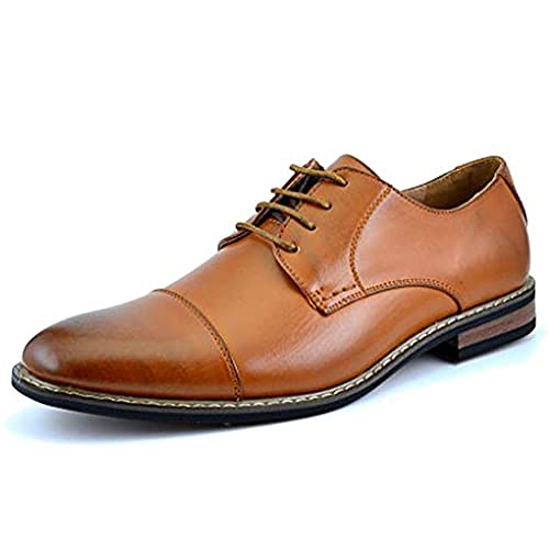 Bruno HOMME MODA ITALY PRINCE Men's Classic Modern Oxford Wingtip Lace Dress Shoes,PRINCE-6-BROWN,9 D(M) US