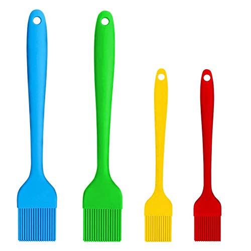 Femilkt Silicone Basting Brush for Cooking,Pastry Brush for Backing,Suitable for Barbecue & Kitchen,Oil & Sauce Spreader Meat Desserts,Heat Resistant, Dishwasher Safe,4 PCS,Large & Small.