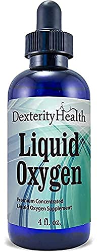 Dexterity Health Liquid Oxygen Drops 4 oz Dropper-Top Bottle, Oxygen Boost Energy Supplement, Highly Stable, 100% Sterile, Safe and PH Balanced, Easy-to-Use, All-Natural, Non-GMO, Made in the USA