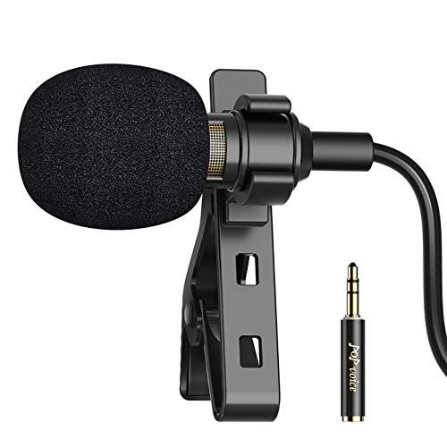 PoP voice Lapel Microphone Lavalier Mic - Noise Cancelling 16 Feet Lav Mic for iPhone Android & Windows Smartphones, Youtube, Interview, Studio, Video Recording (Single Head Omnidirectional Condenser)